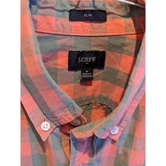 J.Crew Medium slim cut, coral and gray cotton shirt - Picture 2 of 3